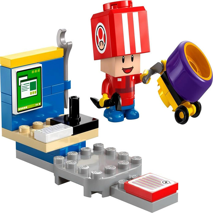 LEGO Super Mario Toad Pit Crew Built for display