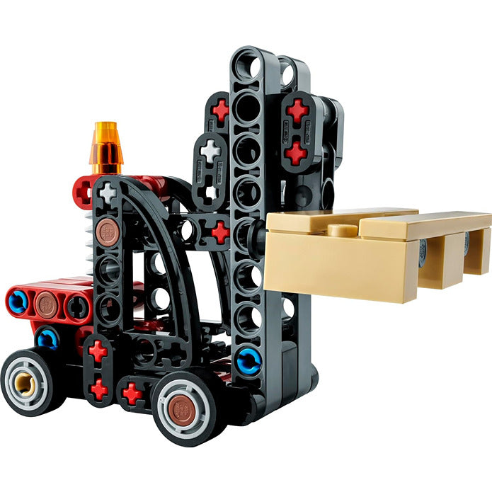 Lego Technic Forklift with Pallet built for display