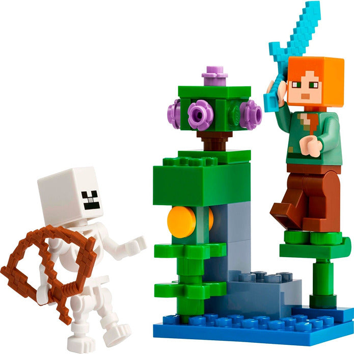 Lego Minecraft The Lush Cave Fight built for display